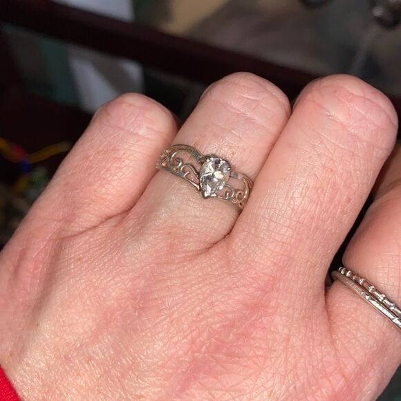 Signed Pear Cut Crown Tiara Design size 7 - Picture 2 of 11